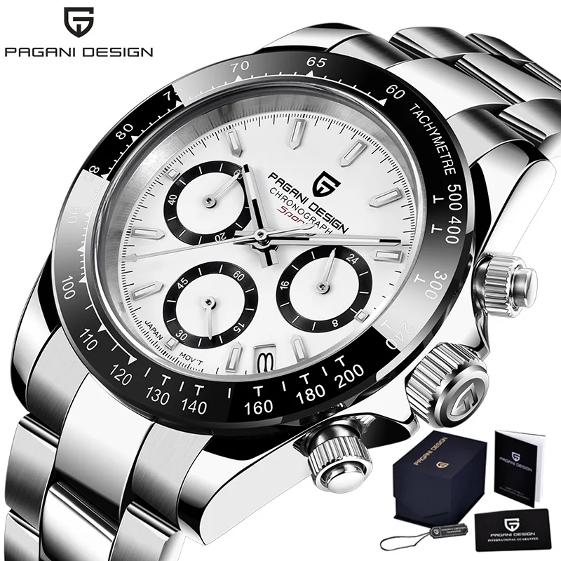

PAGANI DESIGN New Fashion Mens Watches Chronograph Quartz Watch Men Stainless Steel Top Brand Luxury Sport Male Clock Reloj