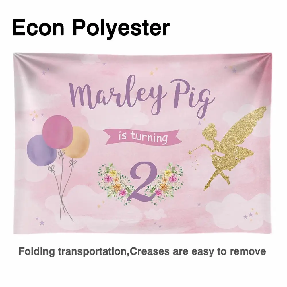 Фон для фотосъемки с изображением поросенка на день рождения пастельных розовых