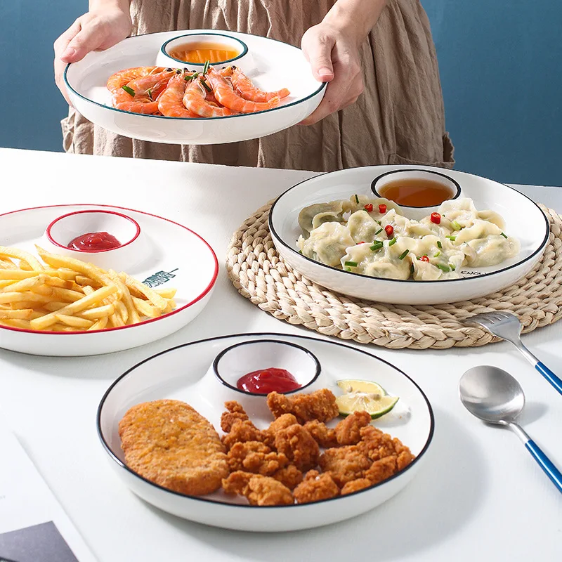 Nordic Творческий блюдо для пельменей с уксус блюда внутренние Керамика Ins ветер