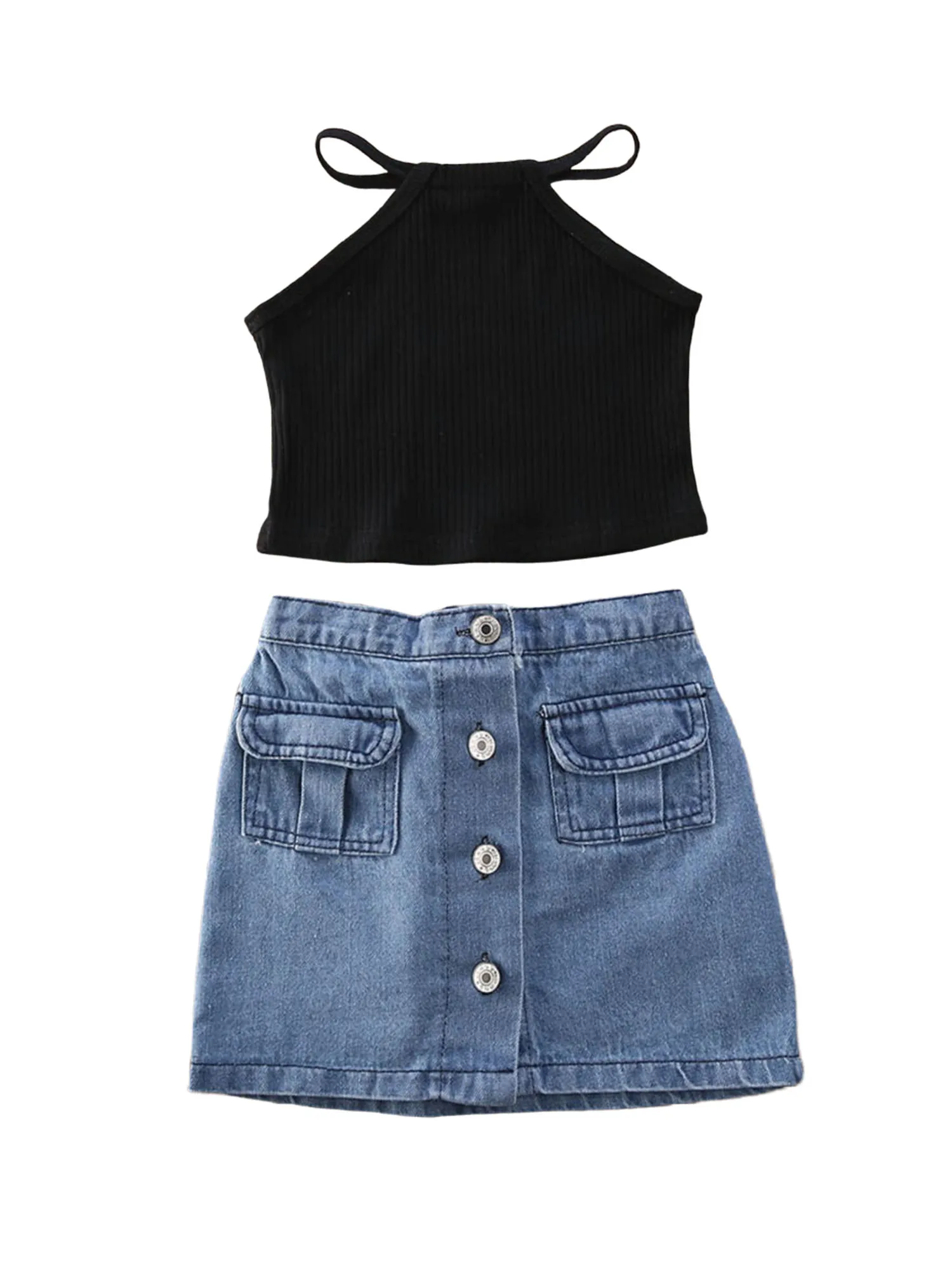 

Summer Kids Baby Girl 1T-6T Overalls Sleeveless Jumpsuit Romper Playsuit Clothes Outfit