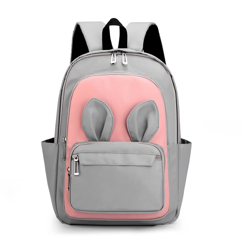 

Школьный рюкзак Mochila с заячьими ушками, ортопедический Рюкзак для начальной школы для девочек, корейская мода с милым 3D мультипликационным ...