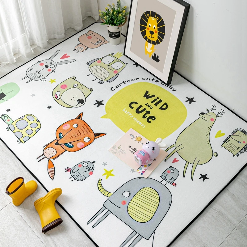 Милый мультяшный ковер с животными Tapete для гостиной мягкий декор детской комнаты