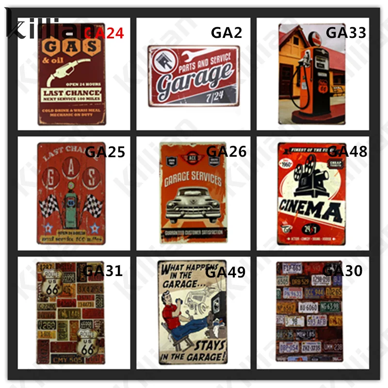 Металлическая пластина с мультяшным рисунком для гаража рекламный Ландшафтный