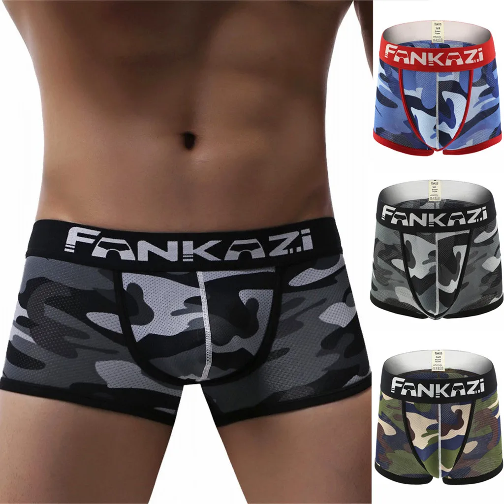 Мужское дышащее сексуальное нижнее белье сексуальные мужские камуфляжные трусы