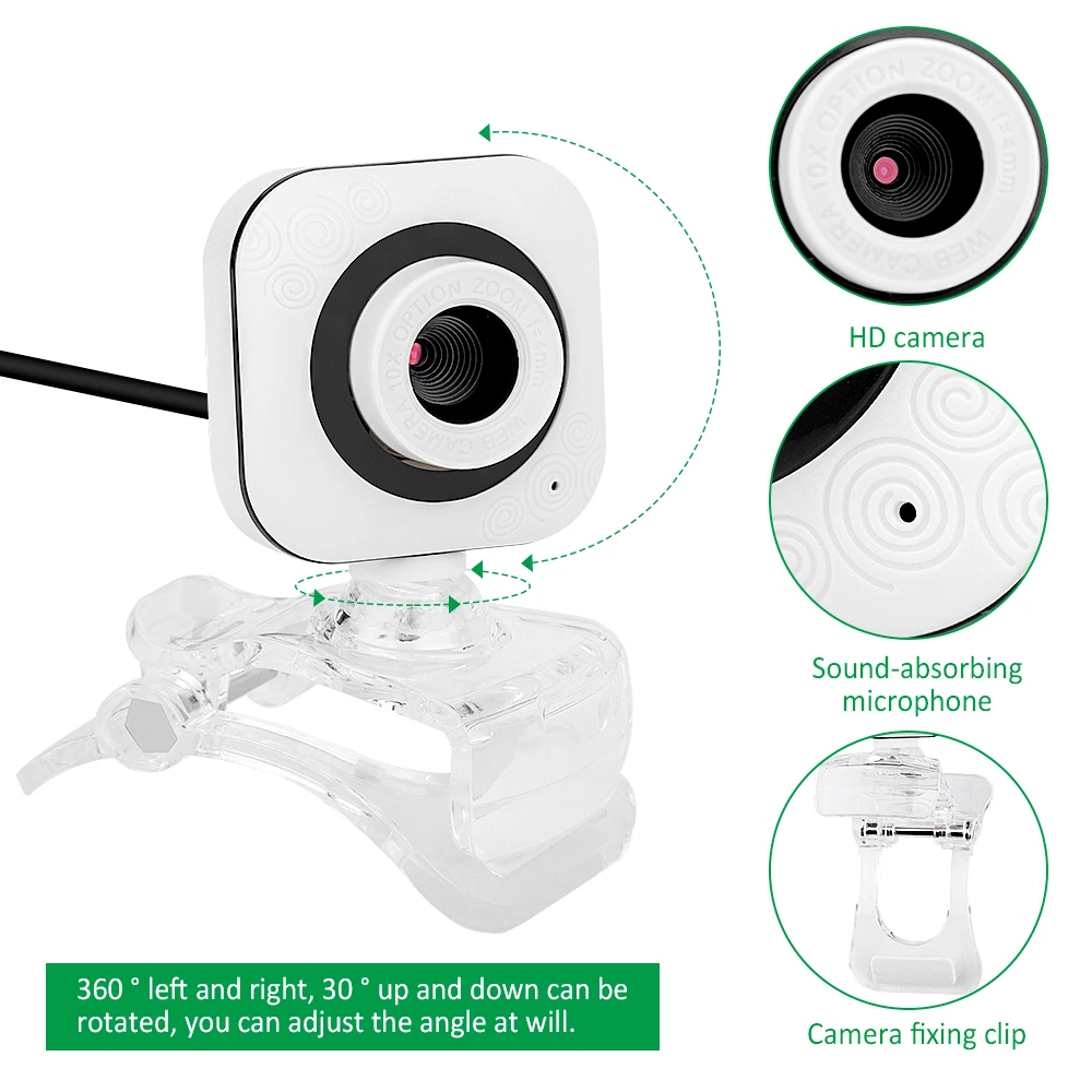 

640 * 480 USB 2.0 Webcam Camera Web Cam With Mic With Night Lights For Computer PC Laptop Desktop Online Video Accessories