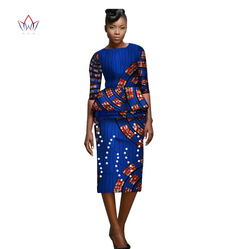 African Style Clothing For Women Plus Size Skirt Set Femme Bazin Riche Cotton Set African Clothes For Women Plus Size WY3684