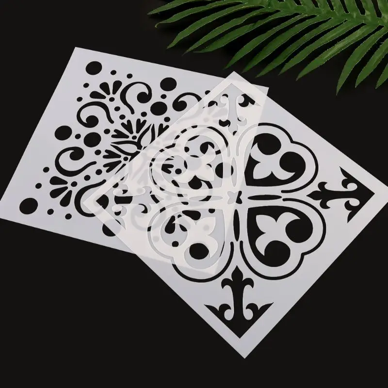 16 шт. Мандала трафарет настенная живопись шаблон чертежа сделай сам для каменное