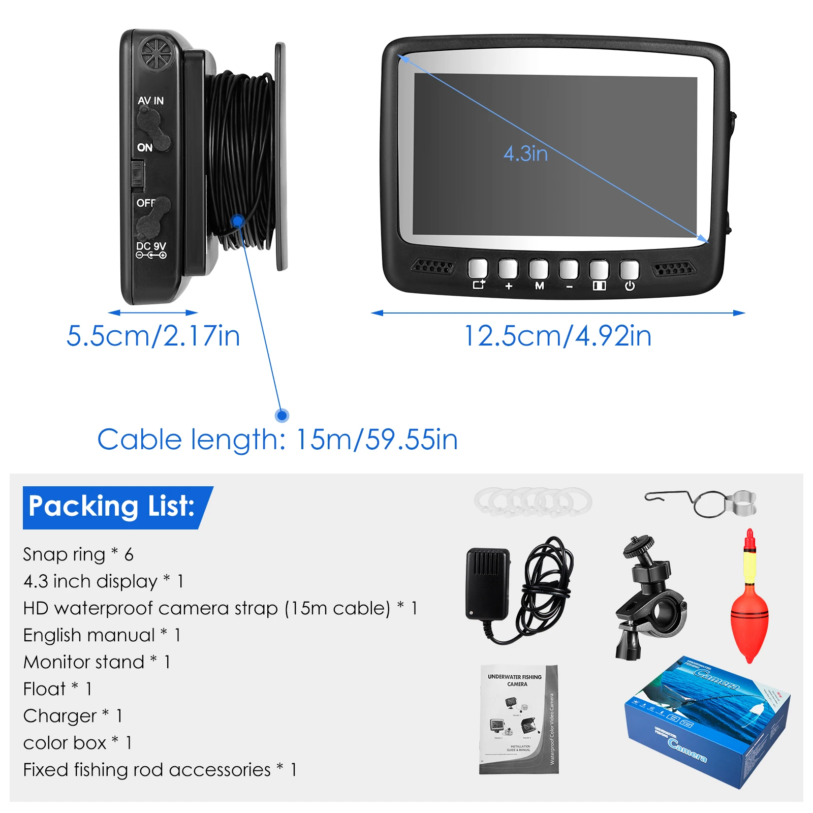 Купить Рыболокатор с ЖК-дисплеем 4,3 дюйма, с ручной подсветкой