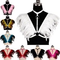 gothic body harness bra rave wear feather harness fashion punk bdsm chest bondage sexy lingerie garter belt exotic accessories