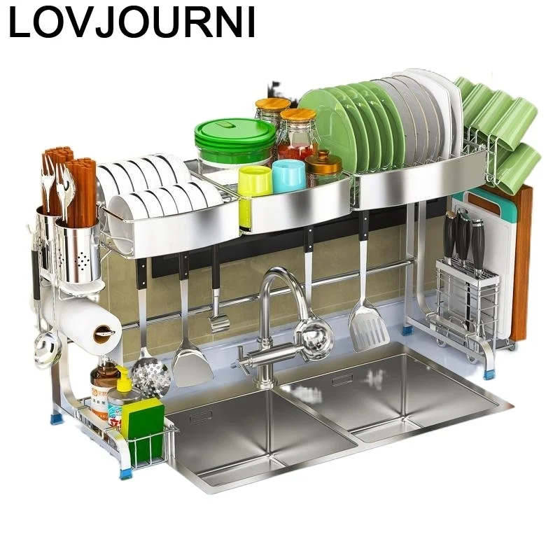 

Organizer Almacenaje Supplies Afdruiprek Stainless Steel Organizador Cocina Cozinha Mutfak Kitchen Storage Rack Holder