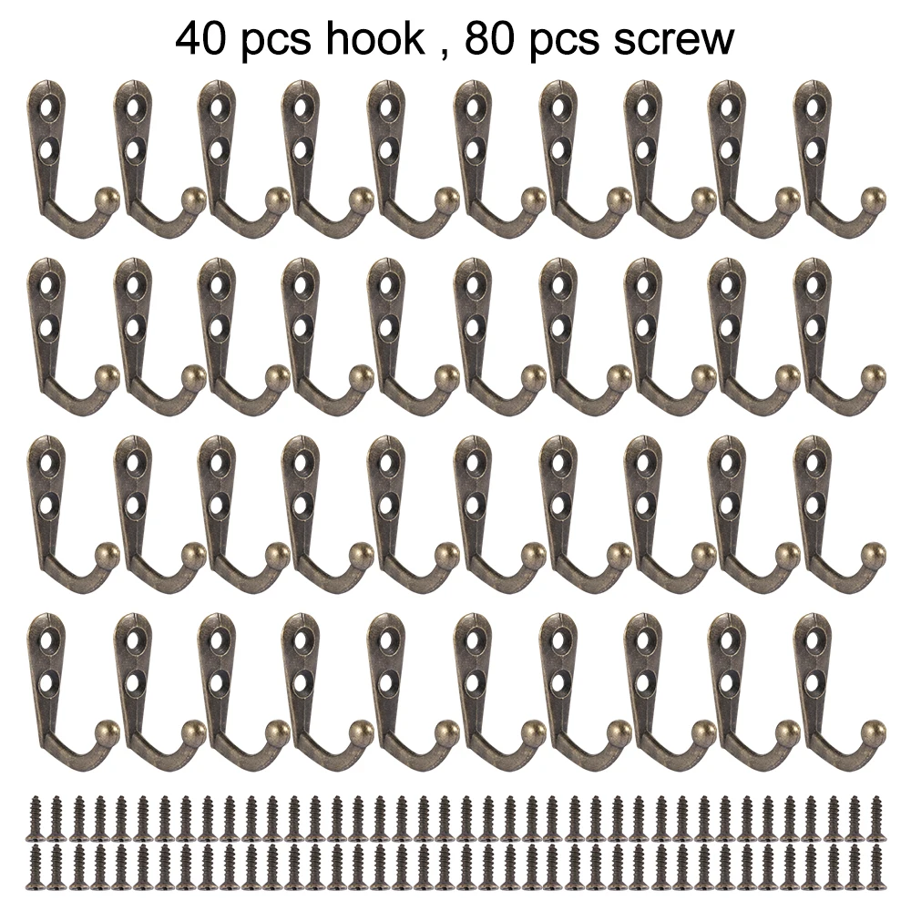 40 шт./лот одинарный крючок мини размер настенная Ретро вешалка для одежды шляпы