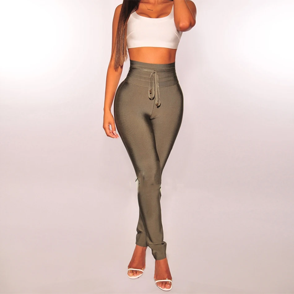 Новое поступление женские облегающие брюки карандаш с высокой талией
