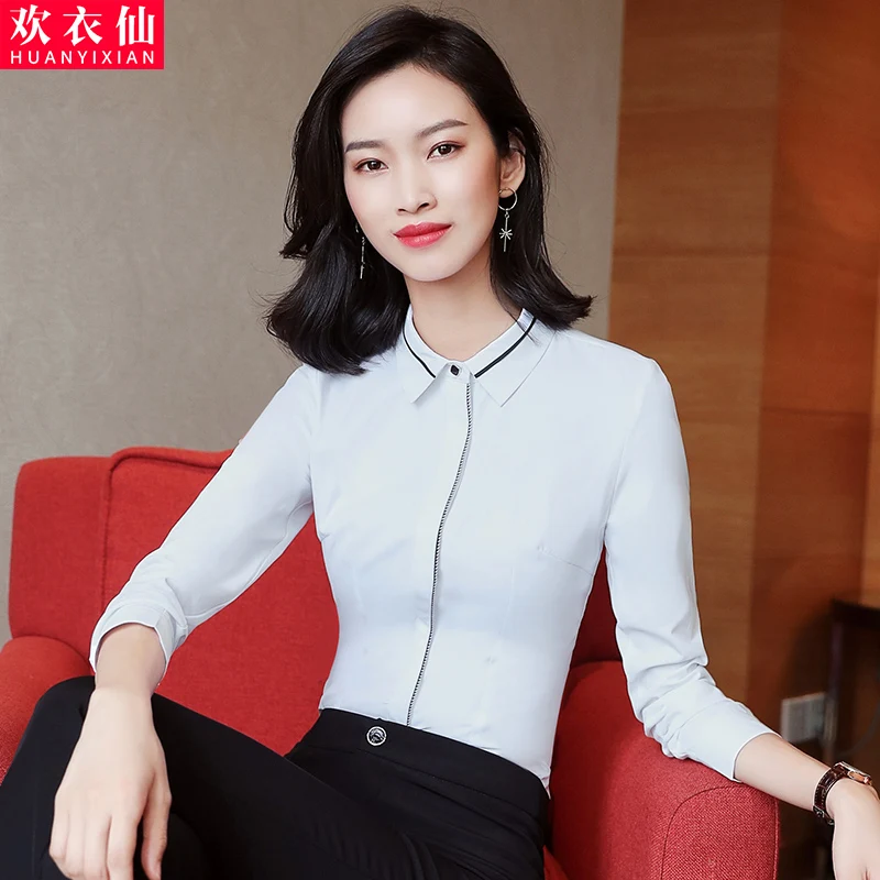 

Black Shirt Women's Retro Hong Kong Style Fashionable Temperament Western Style Top Business Suit Inner Wear Base Formal Shirt