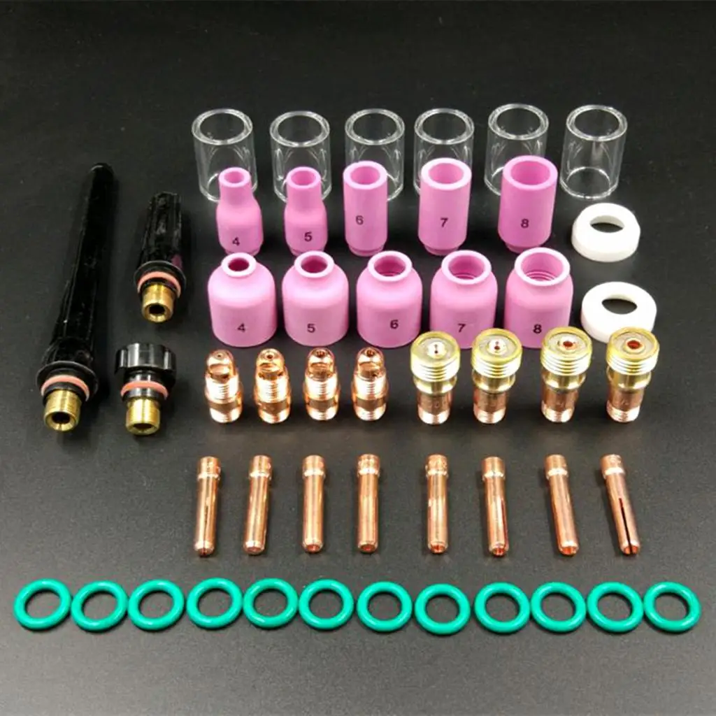 

49 Piece TIG Torch WP 17/18/26 Cup Nozzles Collets Housing Stubby