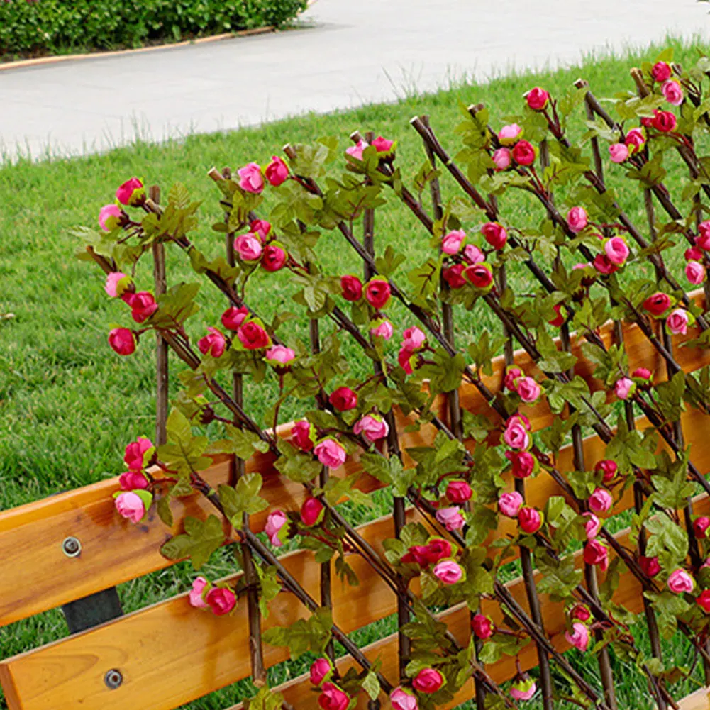 

Artificial Leaf Garden Fence Adjustable Retractable Trellis Fence Privacy Protected Fence Wall Landscaping Wooden Garden Fence