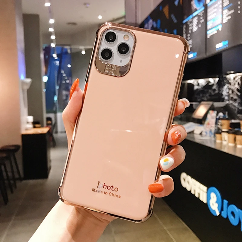 Чехол для iPhone 11Pro Max роскошный позолоченный гальванический глянцевый силиконовый