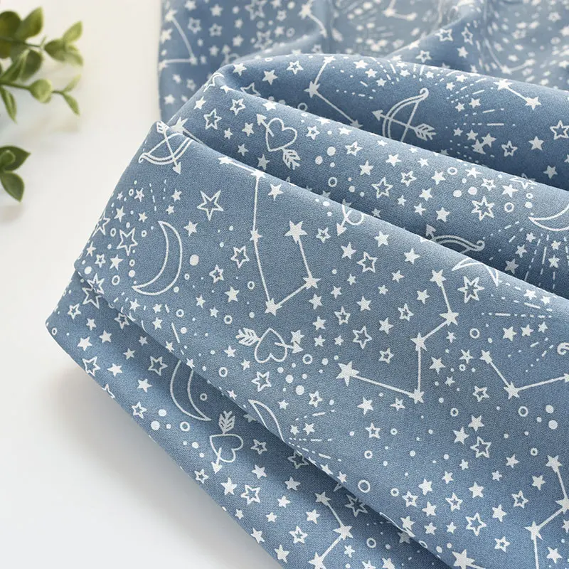 

150x50cm/pcs Cotton fabric thin soft high count star fabric dress skirt children's shirt handmade DIY