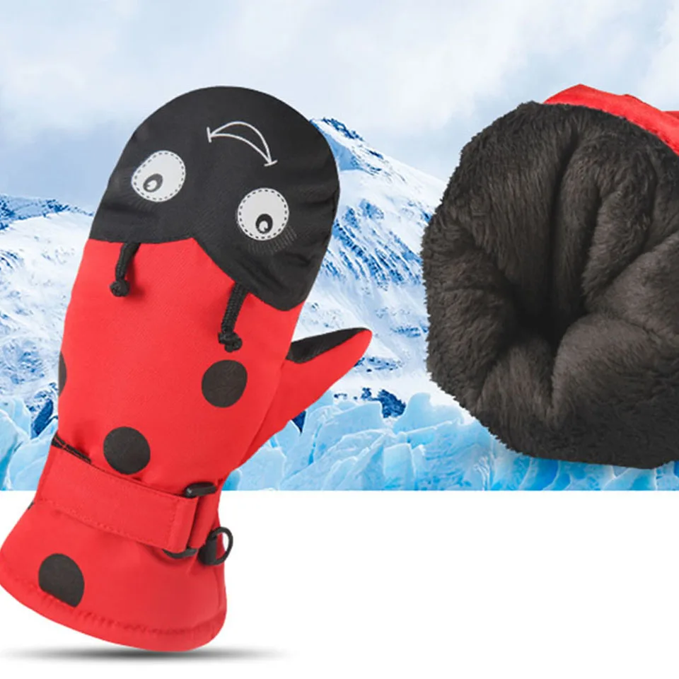 

Catazer Children Winter Warm Gloves Windproof Boys Girls Ski Outdoor Sport Gloves Windproof Waterproof Anti-slip Skiing Gloves
