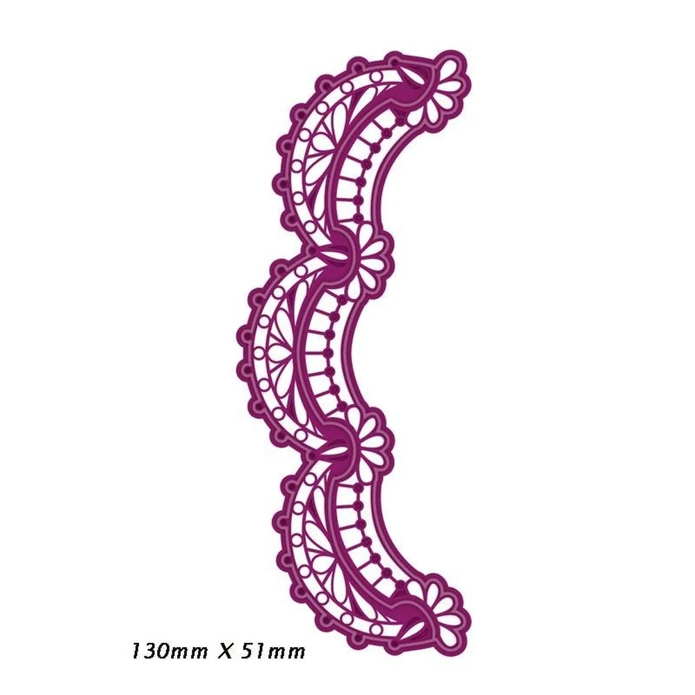 Трафарет для резки металла волна кружева края рамка рукоделия скрапбукинга