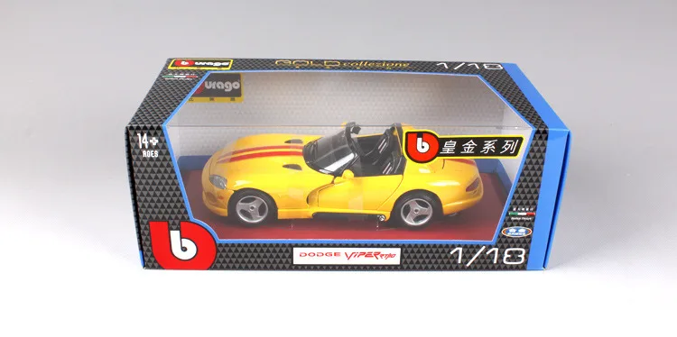 Bburago 1:18 Dodge VIPER RT автомобиль сплав модель автомобиля моделирование автомобиля украшение коллекция Подарочная игрушка Литье под давлением модель игрушка для мальчиков