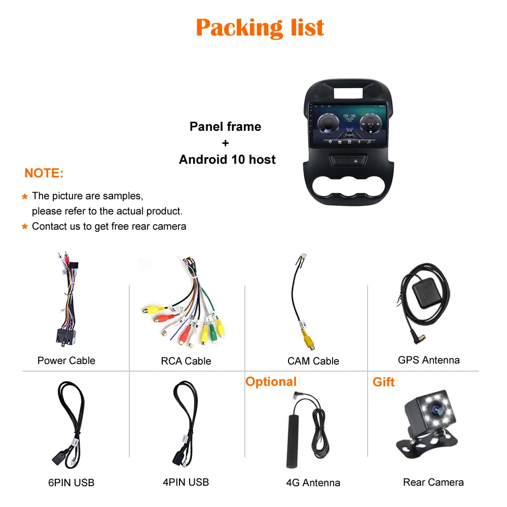 Мультимедийная Автомагнитола 9 'ɽSP Android 10 для Ford Ranger 2011-2015 GPS-навигатор