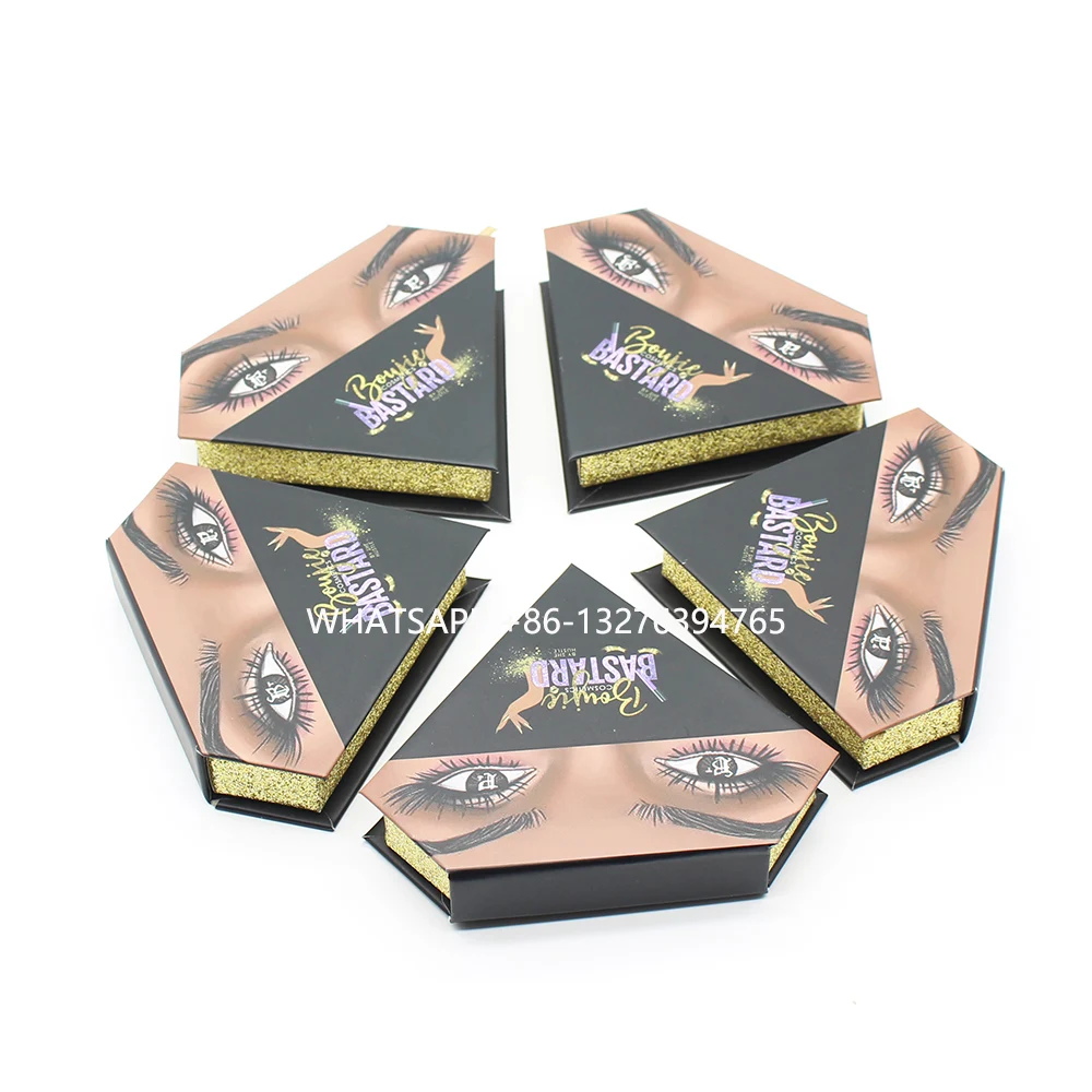 

Luxury Black Gold Diamond Lashes Boxes With Tray Custom Lashbox Packaging With Logo Strip 25mm Crisscross Mink Eyelashes 3D Lash