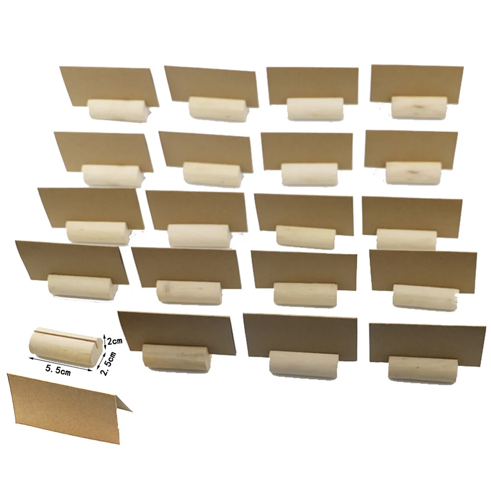 

20 PCS Rustic Wood Wedding Place Card Holders Wooden Table Numbers Holder Stand Wooden Memo Holder