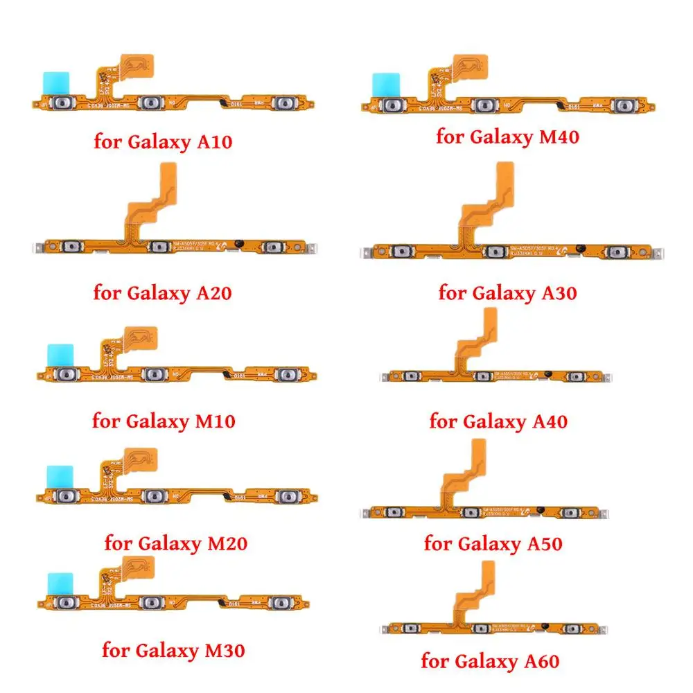 

Power Flex For Samsung Galaxy A10/A20/M10/M20/M30/A30/M40/A40/A50/A60/Volume Button Switch Key Power Flex Cable With Metal Parts