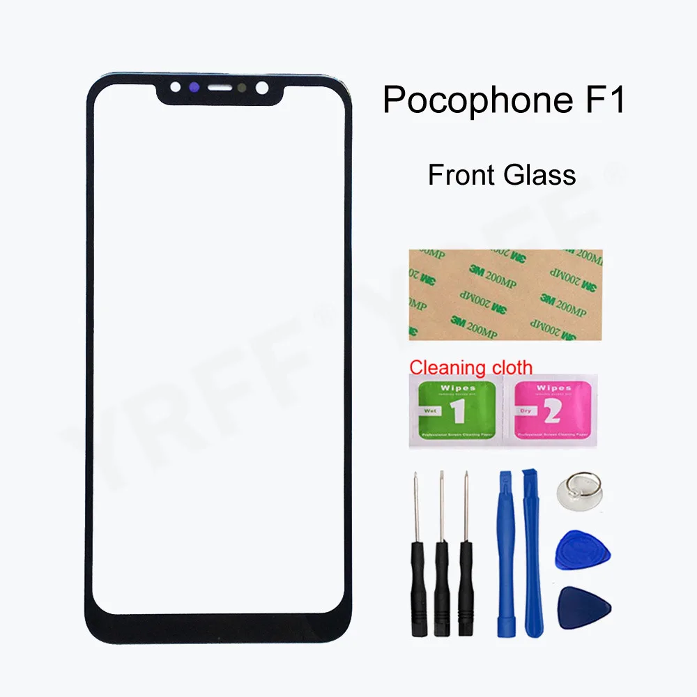 Внешняя стеклянная панель для Xiaomi Pocophone F1 (без сенсорного ЖК-экрана) переднее