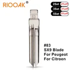 Металлический, неразрезанный, складной, полотно дистанционного ключа, сменный, для автомобиля, #83 SX9, лезвие ключа для Peugeot ключ Citroen