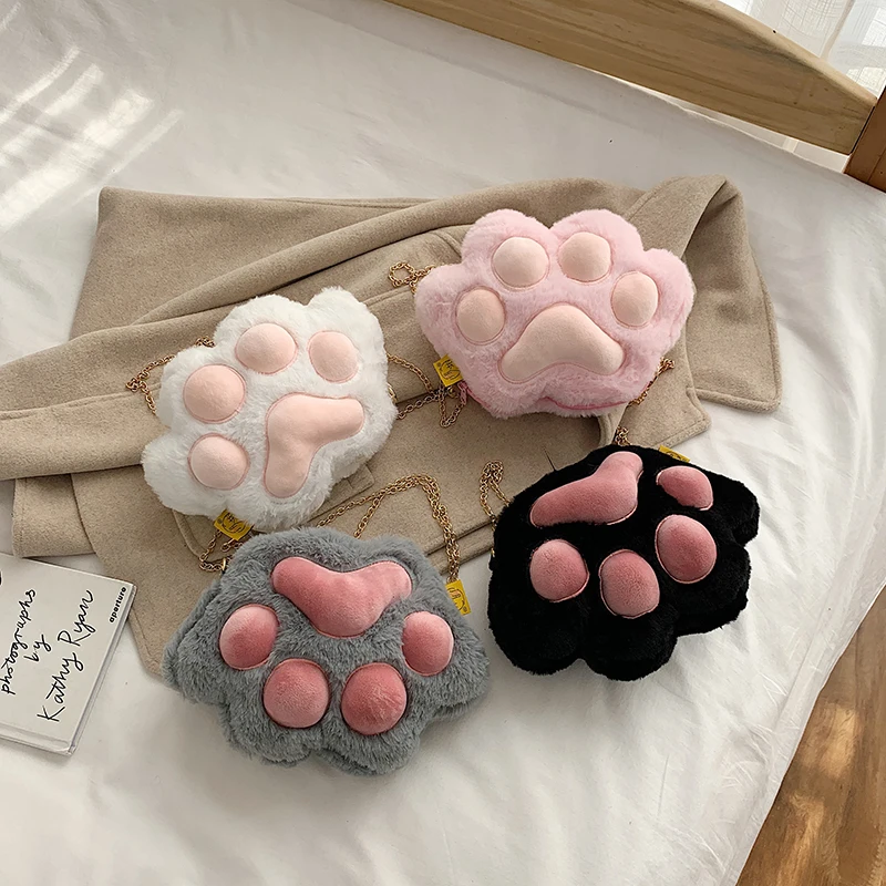 Женская сумка на плечо Bear paw пушистая женская сумка-мессенджер из искусственного