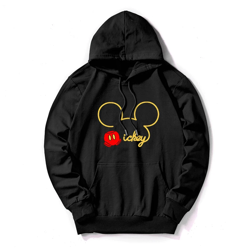 Black3 Women Sweatshirt Cotton Hoodies Autumn Winter Minnie Cartoon Hoodie Print Pullover Long Sleeve Plus Size 5XL White - Цвет: Black3