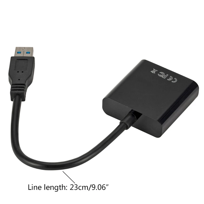 Адаптер USB VGA 1080P мультидисплейный преобразователь видеокарты для Windows 7 8 1 10