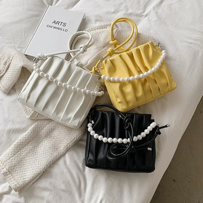 

Женская сумка-шоппер, маленькая сумка нового дизайна для женщин, лето 2021, универсальная модная сумка на одно плечо с жемчугом, женская сумка