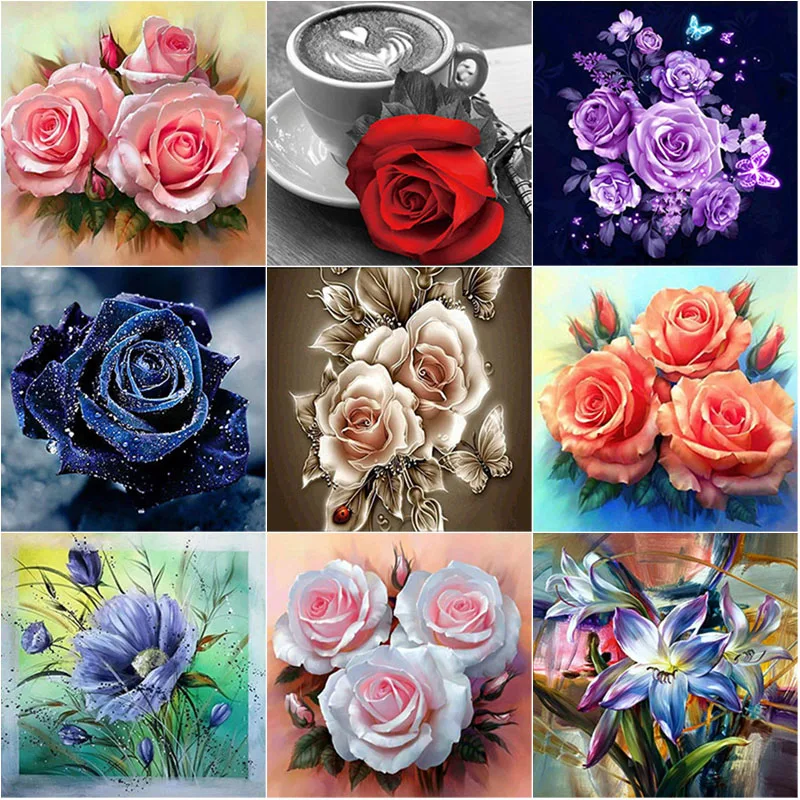 

New DIY 5D Diamond Painting Flower Diamond Embroidery Scenery Cross Stitch Full Round/Square Drill Home Crafts Home Decor Gift