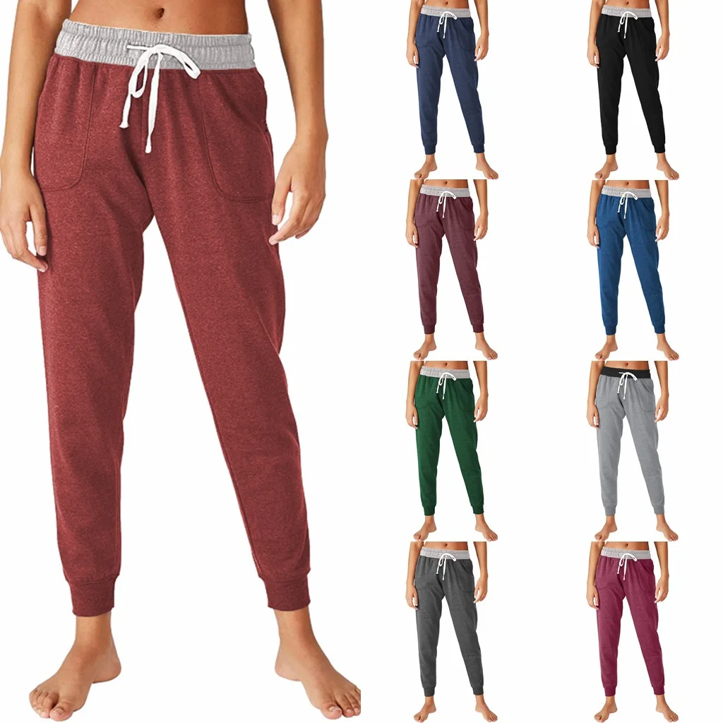 

2021 European and American women's autumn and winter new hot sale hit color home sports leisure trousers yoga clothes