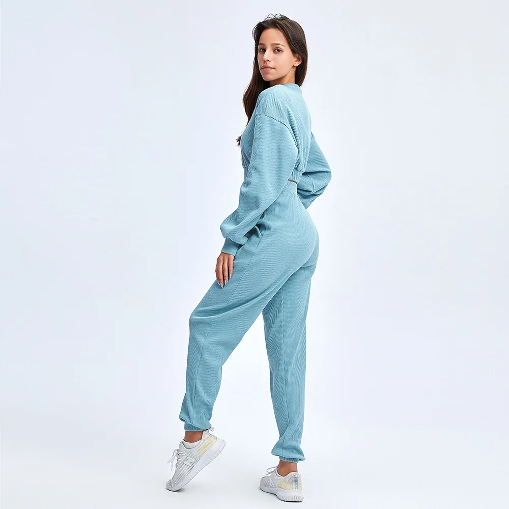 

Two-piece fitness long-sleeved top, yoga wear, and running sportswear