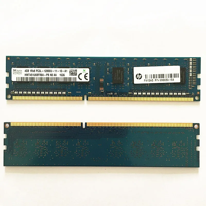 Sk Hynix ddr3 ОЗУ s 4 Гб 1Rx8 PC3L-12800U-11DDR3 1600 МГц память 240pin для настольного компьютера |