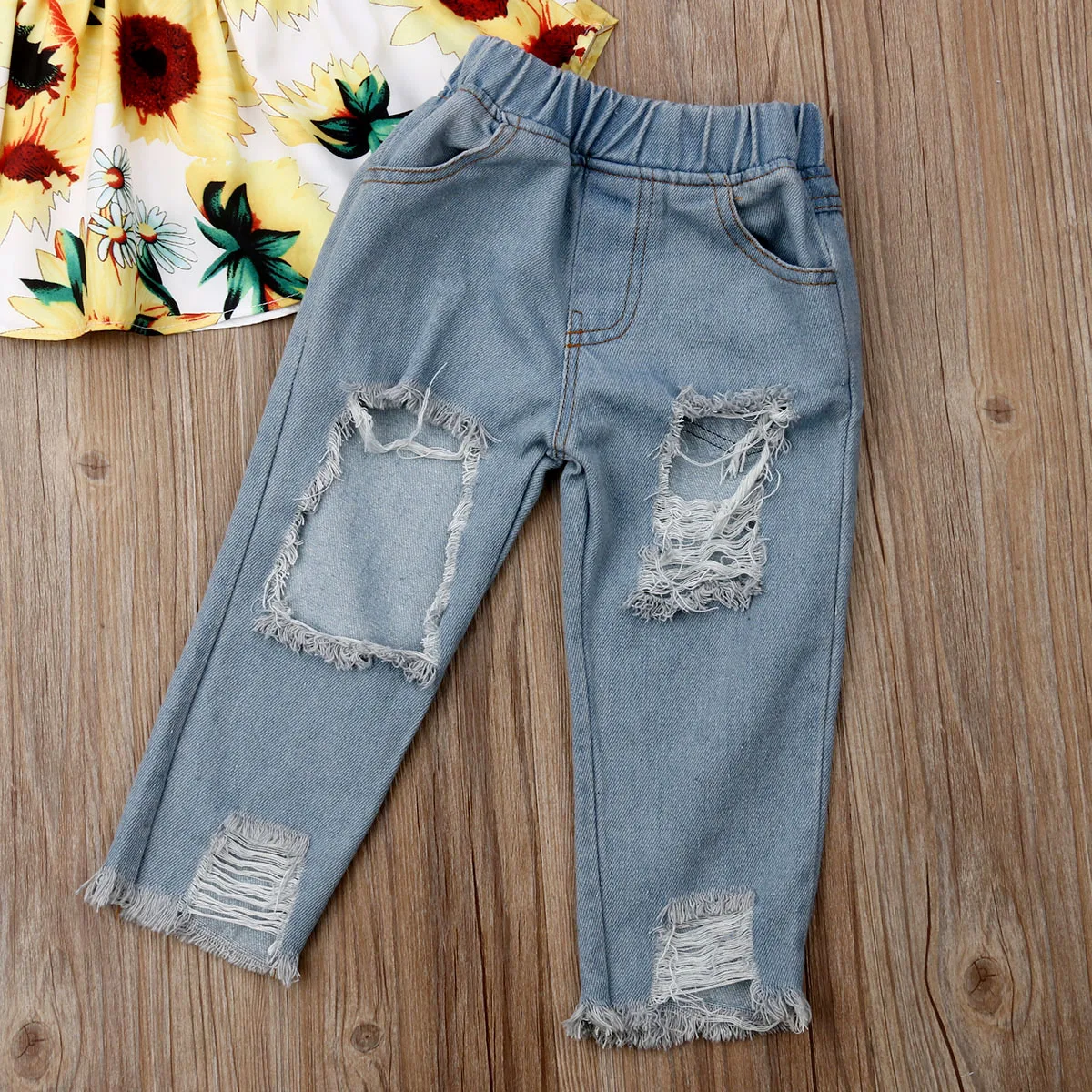 Летний комплект одежды для маленьких девочек бикини с бантиком и ананасом топ на