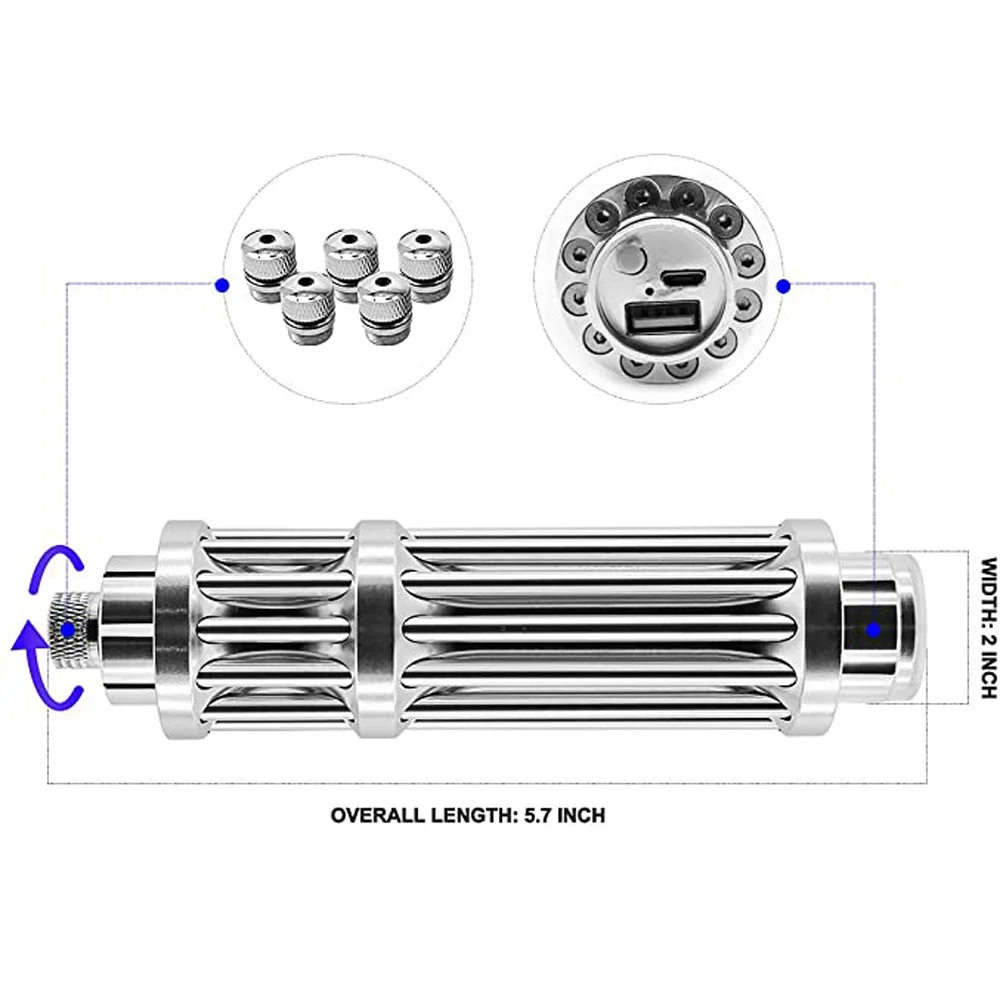 USB перезаряжаемые самые мощные синие лазерные указки со встроенной батареей