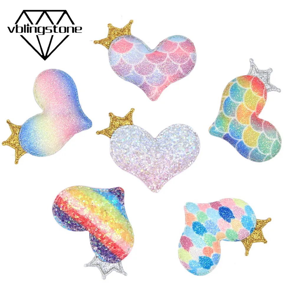 10 шт. разноцветные нашивки в форме сердца с короной для детской одежды сделай сам