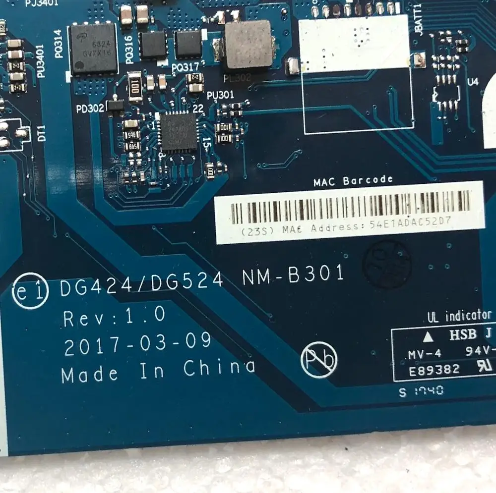 Материнская плата DG424/DG524 для Lenovo 320 15IAP материнская ноутбука 5B20P20644 N3350 100%
