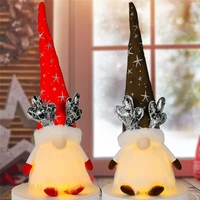 christmas doll decorative ornaments christmas with lights christmas antlers glow rudolph faceless doll xmas gift night light led