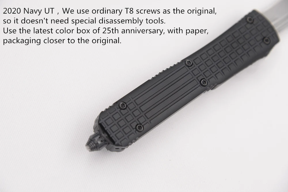 

25th anniversary box Navy UT D2 blade aluminum camping survival outdoor EDC hunting Tactical tool dinner kitchen knife