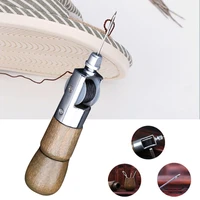 1pcsleather sewing machine manual diy luggage wax thread needles stitcher leather carving sewing craft device canvas repair tool