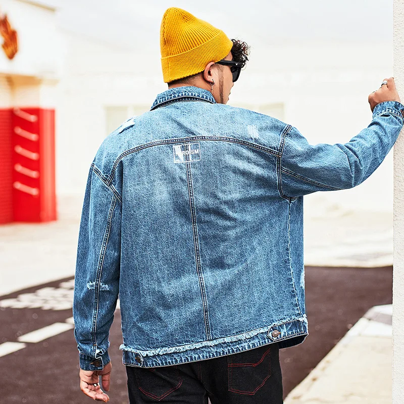 Куртка мужская джинсовая ковбойская хлопковая верхняя одежда уличный стиль