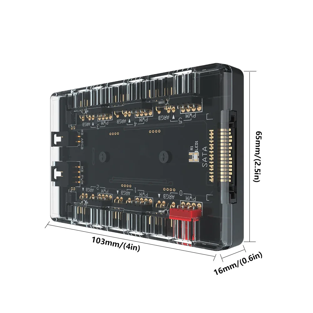 Разветвитель для вентилятора 1 6 ARGB/PWM 4 контакта 3 адресуемый адаптер RGB