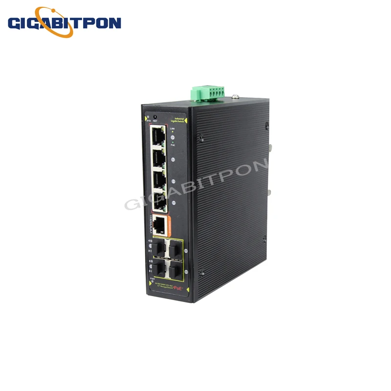 Industrial 8-port full Gigabit PO Ethernet network management intelligent E switch 4 * PO+4 * SFP IEEE 802.3af/at ip40 lightning