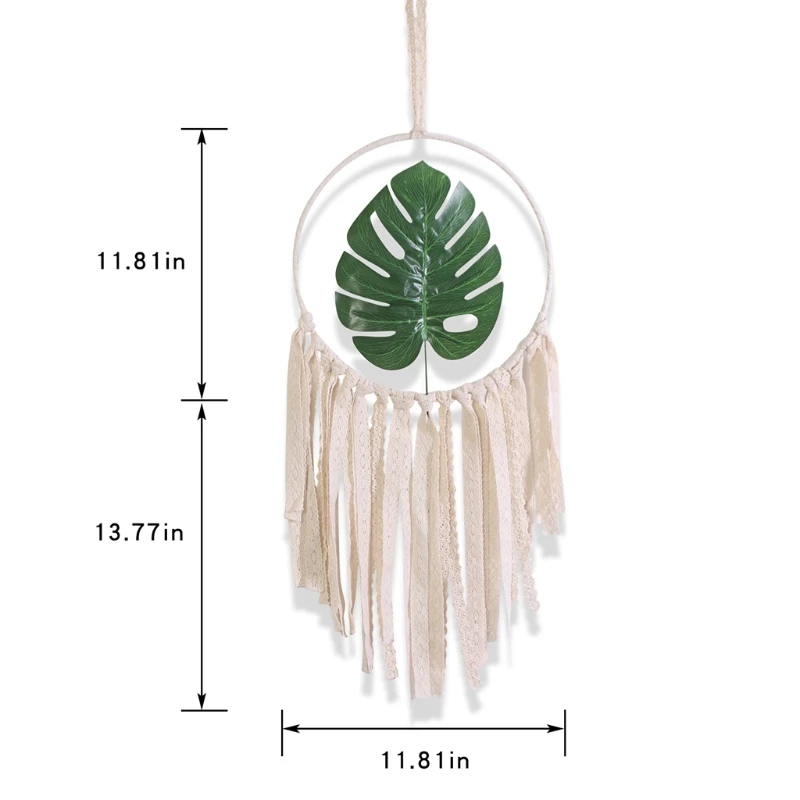 

Turtle Leaf Round Dream Catcher with Long Tassel Woven Wall Hanging Decor Handmade Antique Exquisite Bedroom Living Room X7XD