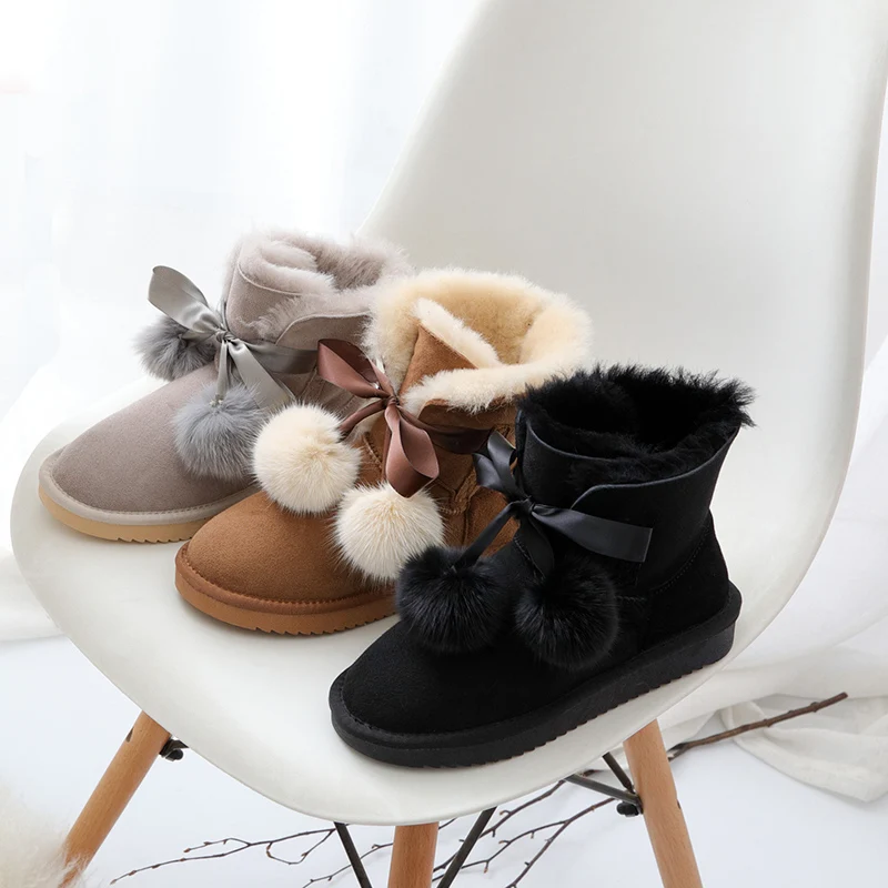 Женские зимние сапоги MYLRINA из 100% натуральной овечьей кожи натуральная шерсть